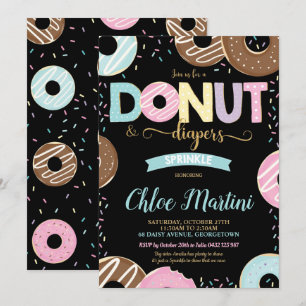 Invitation Baby shower de saupoudrage pour bébés Donut and Di