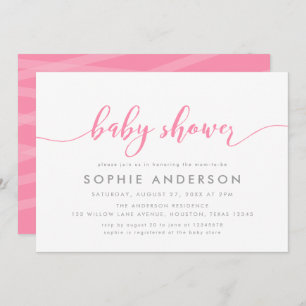 Invitation Baby shower de script de relaxation rose