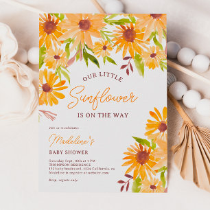 Invitation Baby shower de script de tournesol d'automne