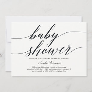 Invitation Baby shower de script moderne