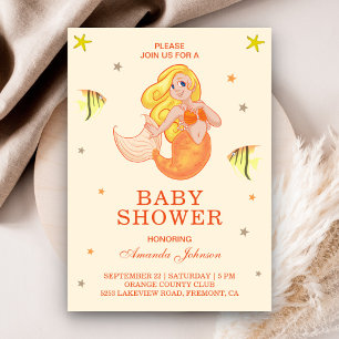 Invitation Baby shower de sirène de petite taille 