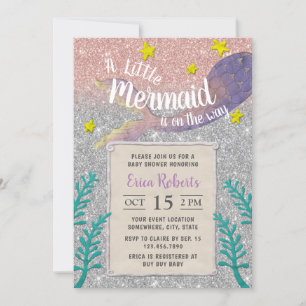 Invitation Baby shower de sirène sous la Parties scintillant 