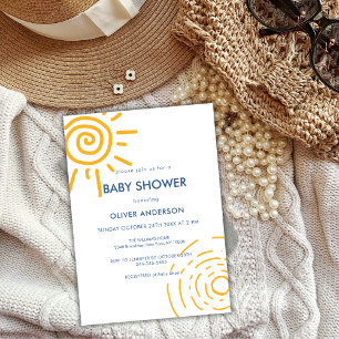 Invitation Baby shower de soleil minimaliste rétro moderne