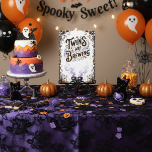 Invitation Baby shower de sorcière d'Halloween - Les jumeaux