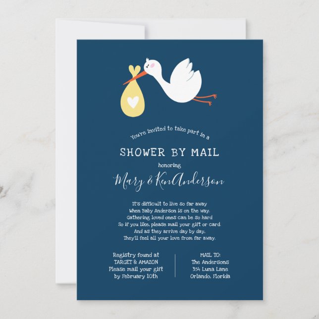 Invitation Baby shower de stockage par courrier (Devant)