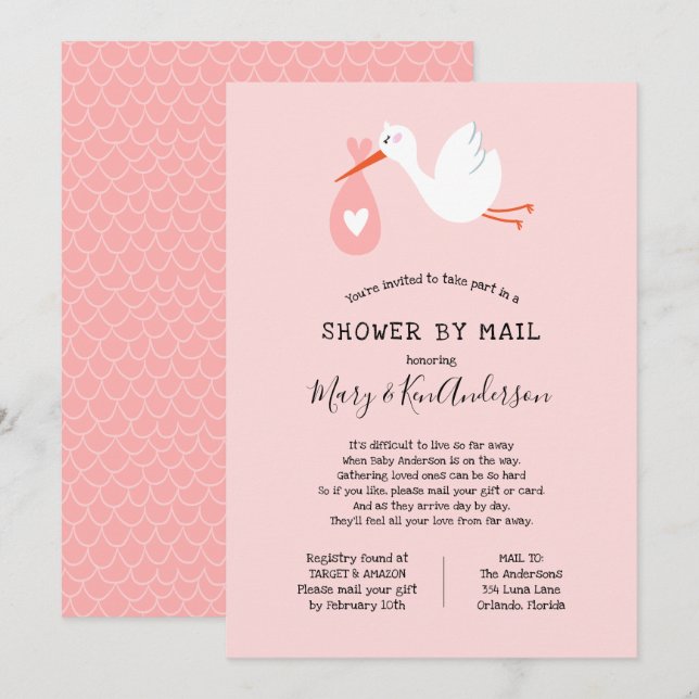 Invitation Baby shower de stockage par courrier (Devant / Derrière)