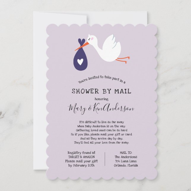 Invitation Baby shower de stockage par courrier (Devant)