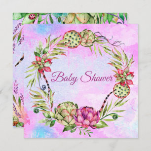 Invitation Baby shower de succulents