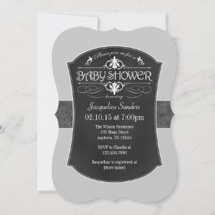 Invitation Baby shower de tableau de bord gris