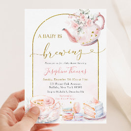 Invitation Baby shower de Tea Party Pink Floral Baby