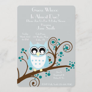 Invitation Baby shower de thème de hibou