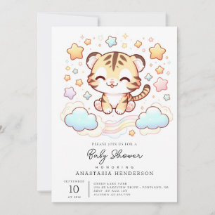 Invitation Baby shower de tigre amusant