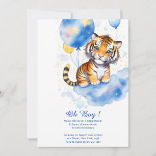 Invitation Baby shower de tigre d'aquarelle