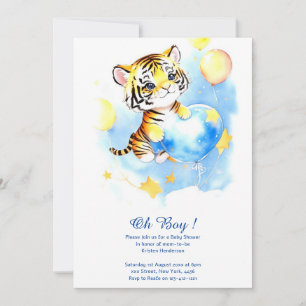 Invitation Baby shower de tigre d'aquarelle