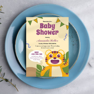 Invitation Baby shower de tigre de bébé mignonne