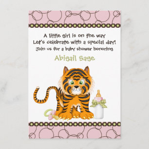 Invitation Baby shower de tigres roses pour les fi