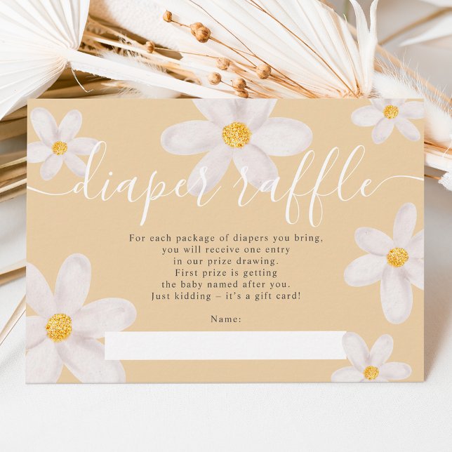 Invitation Baby shower de tombola de fleur d'or de marguerite (Créateur téléchargé)