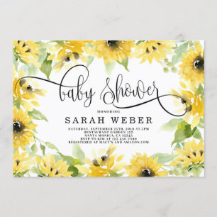 Invitation Baby shower de tournesol