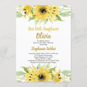 Invitation Baby shower de tournesol