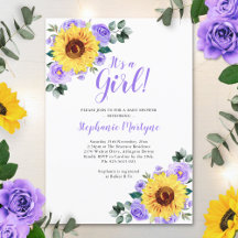 Baby shower De Tournesol C'Est Une Fille Violette