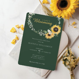 Invitation Baby shower de tournesol de couleur d'eau florissa