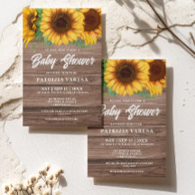 Baby shower de tournesol en bois de automne rustiq