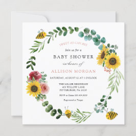 Invitation Baby shower De Tournesol Rose