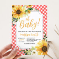 Baby shower de tournesol rouge