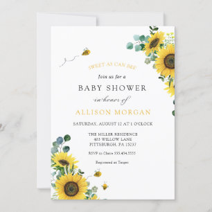 Invitation Baby shower De Tournesol Sucré