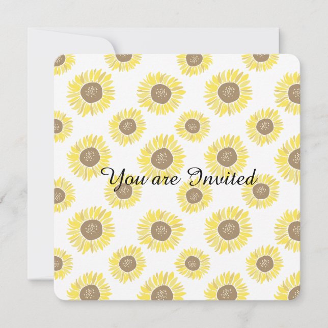 Invitation Baby shower de tournesols (Devant)