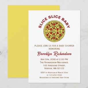 Invitation Baby shower de tranche de pizza Neutre genre