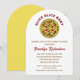 Invitation Baby shower de tranche de pizza Neutre genre