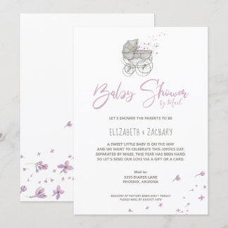Invitation Baby shower de transport de bébés par courrier