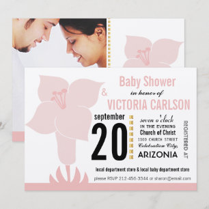 Invitation Baby shower de typographie moderne Art Déco Lily