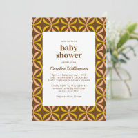Baby shower de typographie moderne Yellow Retro Bo