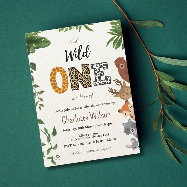 Invitation Baby shower de typographie Wild One code QR (Créateur téléchargé)