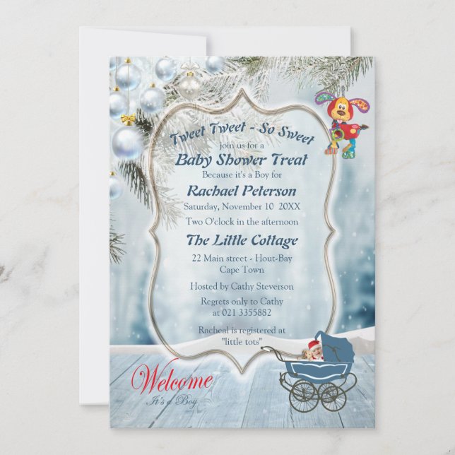 Invitation Baby shower de vacances (Devant)