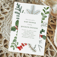 Invitation Baby shower de vacances, couronne de No
