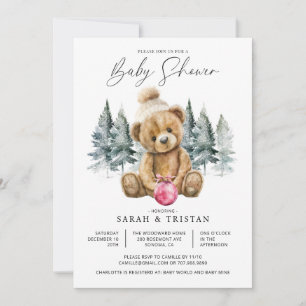 Invitation Baby shower de vacances d'hiver
