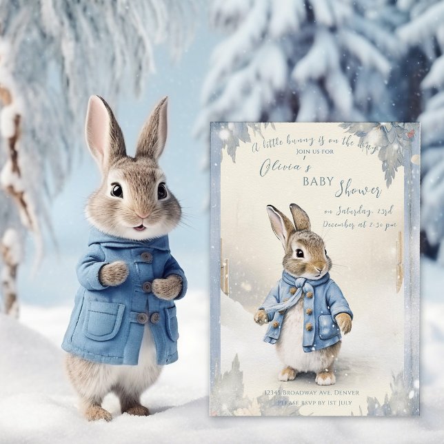 Invitation Baby shower de vacances d'hiver de Peter Rabbit (Créateur téléchargé)