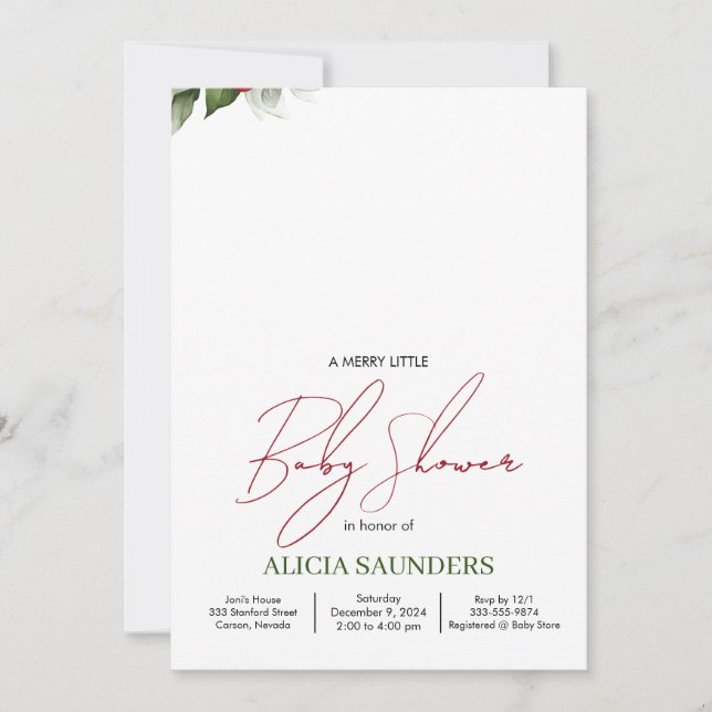 Invitation Baby shower de vacances moderne (Devant)