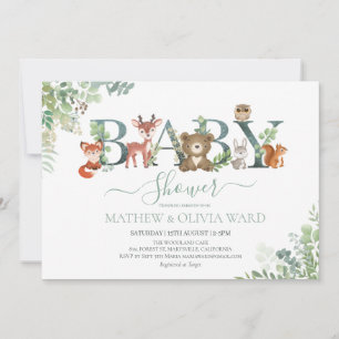 Invitation Baby shower de verdure des bois