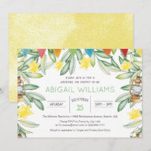 Baby shower de verdure du jardin de printemps clas