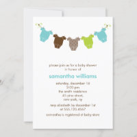 Baby shower de vêtements pour bébés verts et bleus