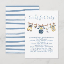 Invitation Baby shower de voile Clothesline Apportez un livre