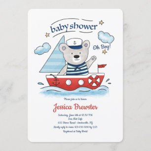 Invitation Baby shower de voile Teddy Bear