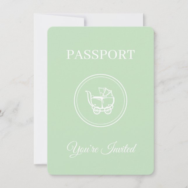 Invitation Baby shower de voyage sans distinction de genre po (Devant)