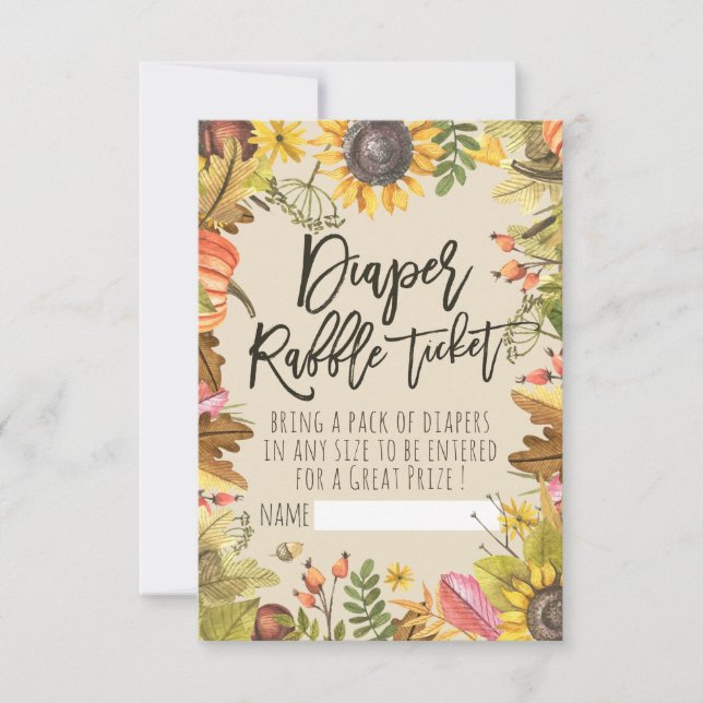 Invitation Baby shower Déchets Citrouille Ticket  Tournesol (Devant)