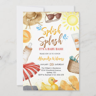 Invitation Baby shower d'éclaboussure