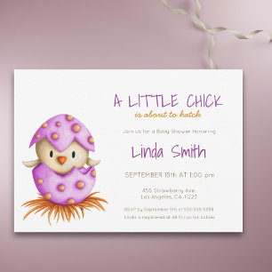 Invitation Baby shower d'éclosion d'oiseaux de fille rose sim